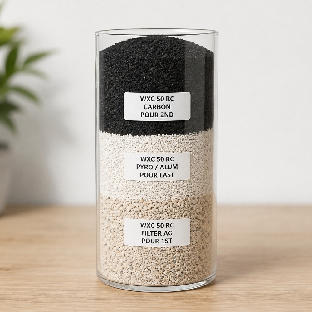 Water Filter Media 3 Pack Activated Carbon Pyro Alum Filter AG Granules